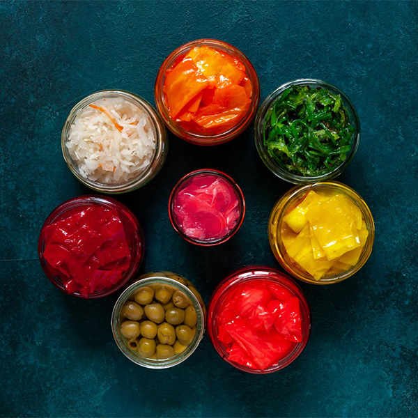 fermented veggies served in glass jar